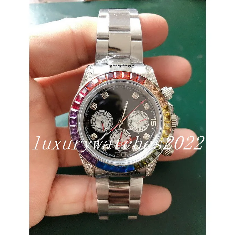 NF Factory Mens Watch 40mm Silver Colorful Diamond Bezel Ref.116599 Rainbow Automatic Mechanical Movement 904L Stainless Steel Sapphire Glass Man Wristwatch