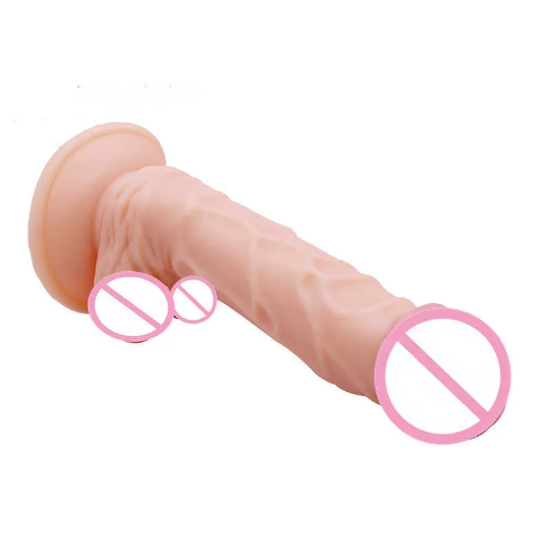 Beauty-Artikel, 21 cm, realistischer Dildo, simulierter Penis, weibliche Masturbation, Saugnapf, falsche sexy Produkte für Erwachsene