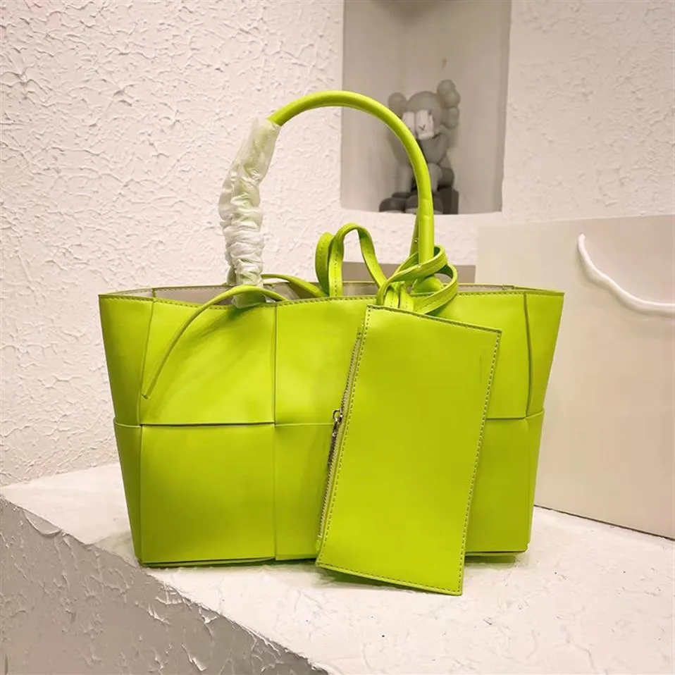 Diseñador Mujeres Arcos Intreccio Weave Tote Bag Italia Marca Bolsos de compras de cuero Señora Gran capacidad Cesta Totes Bolso con 2242