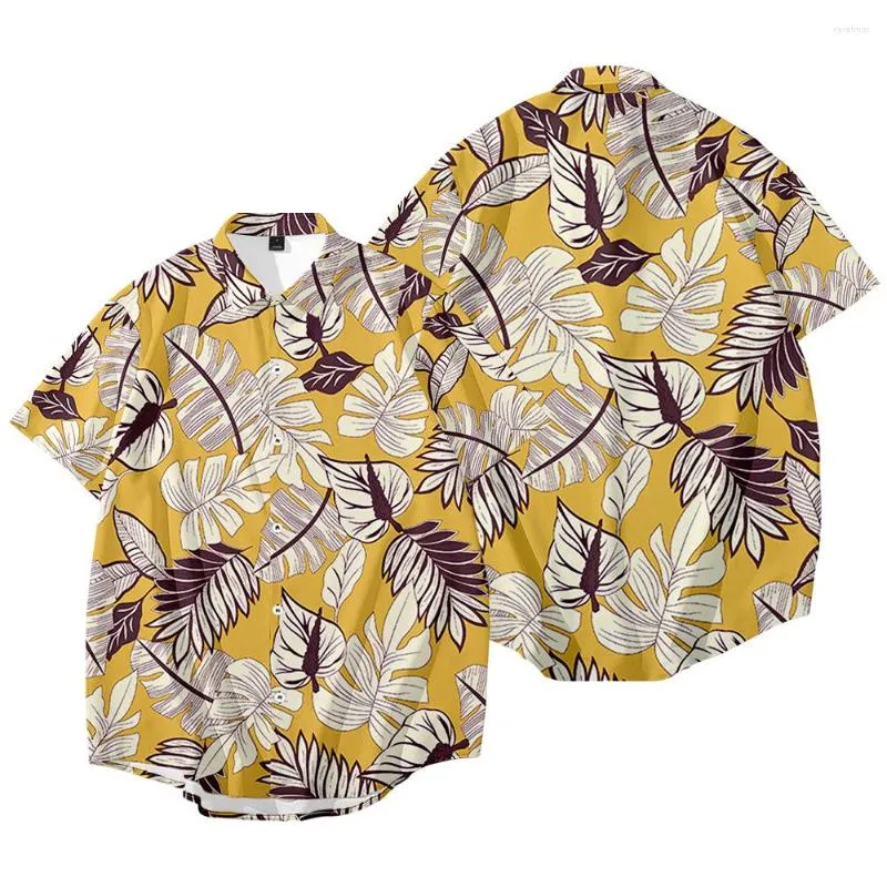 Camisas casuais masculinas Impressão de verão Men Floral Men T-shirt Manga curta Camisa de colarinho de colarinho grande tamanho de roupas de roupas íntimas de roupas íntimas