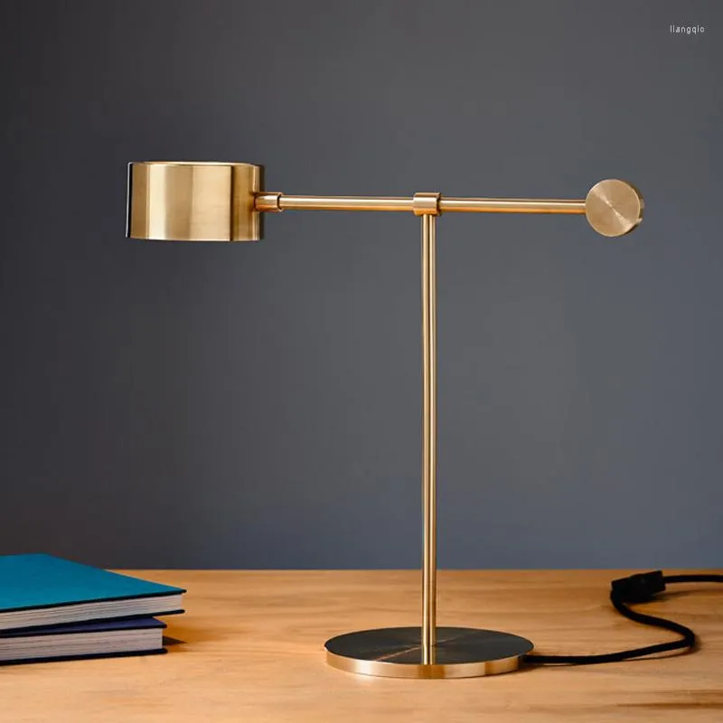 Table Lamps Modern Golden Brushed Iron Lamp Bedroom Bedside With Button Switch US Plug In Type