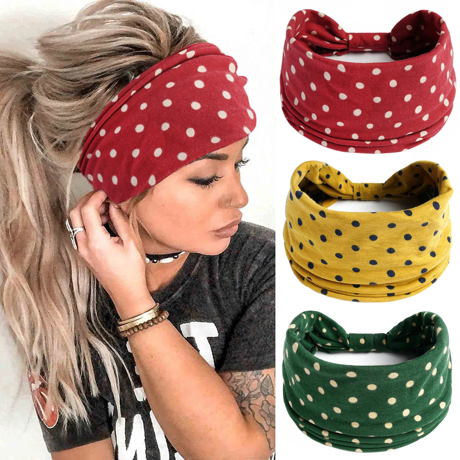 Copricapo Fascia sportiva Bohemian Yoga Fascia elastica in puro cotone alla moda Accessori per capelli da donna