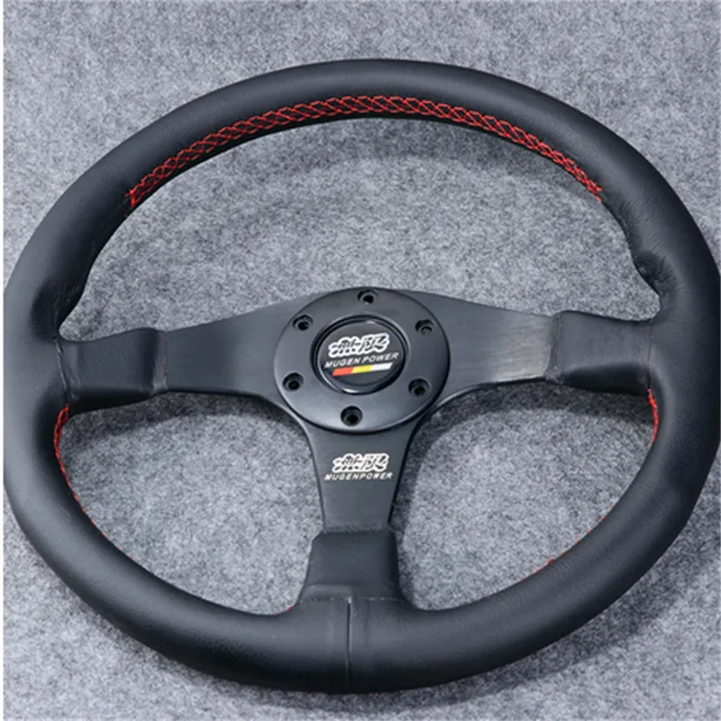  Volant Sport Sport Car Racing Racing Tuning Sports 14inch  Direction du cuir Racing Volant