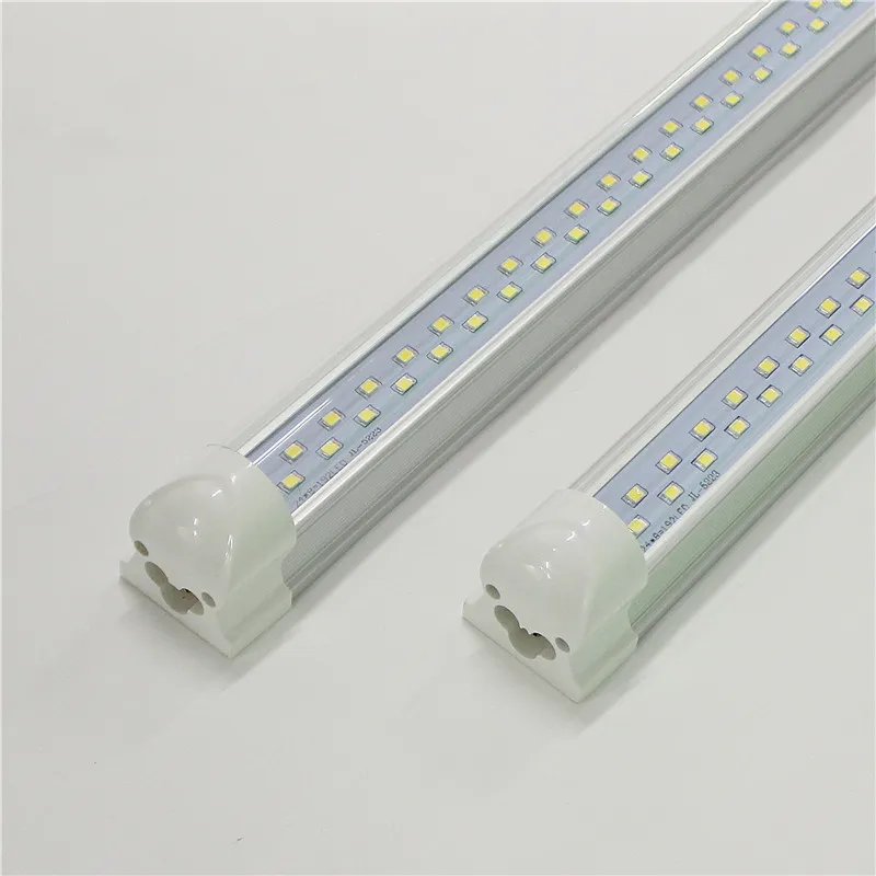 T8 LED-buizen Dubbele LED's 8ft 240cm 70W AC85-265V Geïntegreerd licht 100LM/W PF0.95 SMD2835 8 feet 8foot 2.4m Fluorescentielampen 110V Lineaire staaflampen Accessoires Helderheid