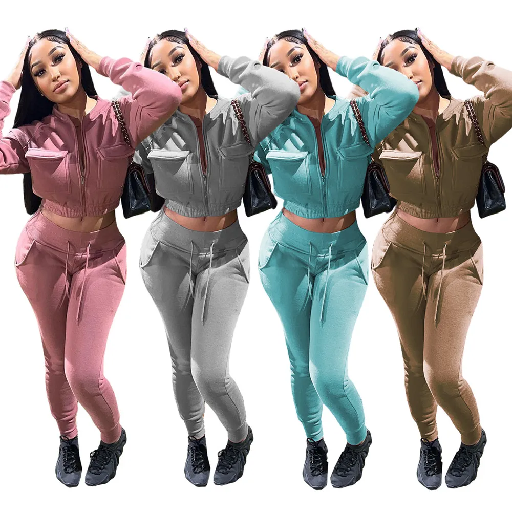 Designer Tracksuits Fall Winter Women Outfits Two Piece Set Thick Sweatsuits Lång ärmjacka och byxor Casual Sportswear Fitness Jogging Suits kläder 8756