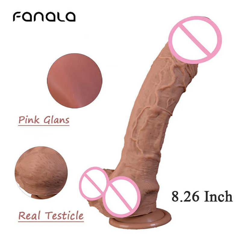 Beauty Items 8.26 Inch Female Skin Feeling Realistic Penis Super Huge Big Dildo with Suction Cup sexy Toys for Woman Masturbation Cock Product