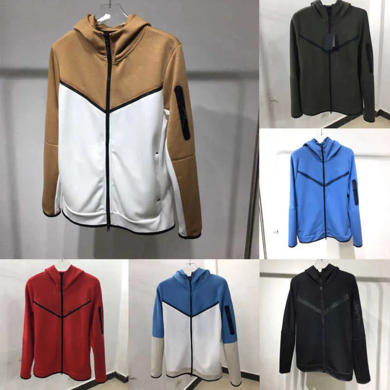 Designer Hoodies Spring Autumn New Leisure Sports Chest Tape Sleeve Arm Zipper Pocket 14 Color Men's Hooded Coat