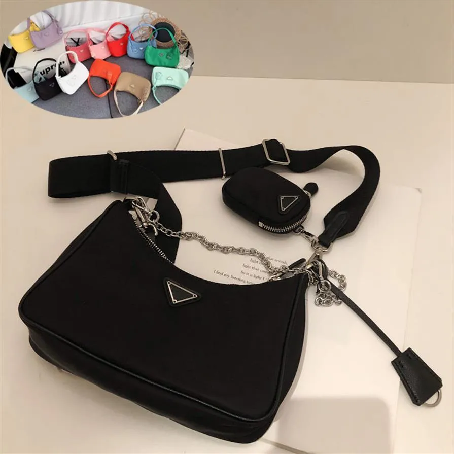 Women Fashion Black Nylon Shoulder Messenger bag for Womens Handbag Hobo Designer With Mini Pocket Luxury Brand Female Crossbody T272A