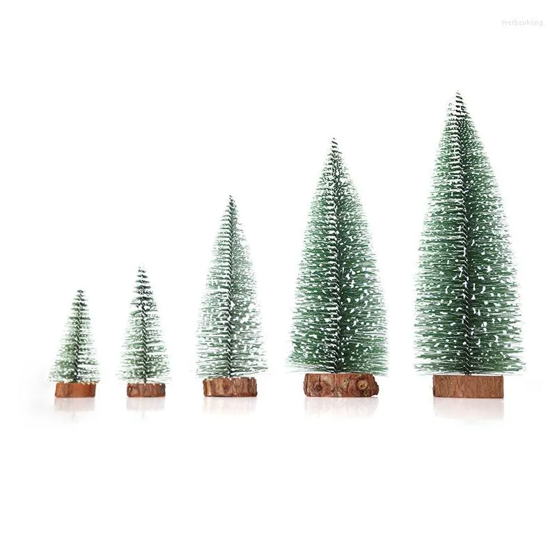 Decorações de Natal Mini Árvore Ouro Verde Pequeno Pinheiro Sisal colocado no Ano da Desktop Ornamentos de festa de Natal Navidad