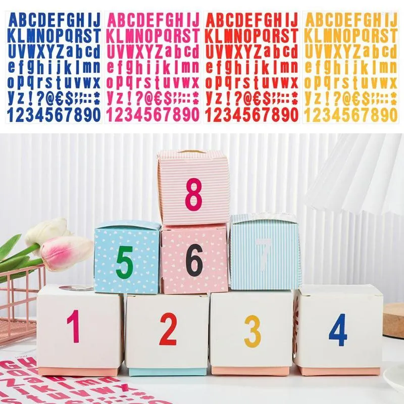 Gift Wrap 5 Sheets PVC Self-Adhesive Letters Numbers Sticker Kit For Mailbox Sign Window Door Cars Home Address Number Label