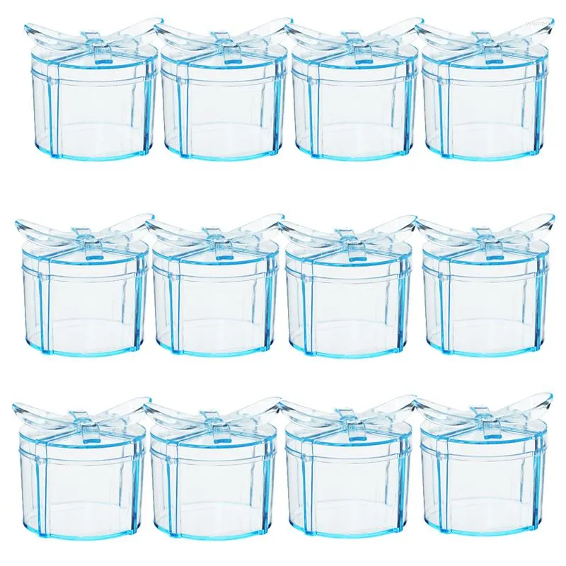 Presentförpackning 12st Transparent Bowknot Mini Candy Box Wedding S Gifts Jewel Storage Container