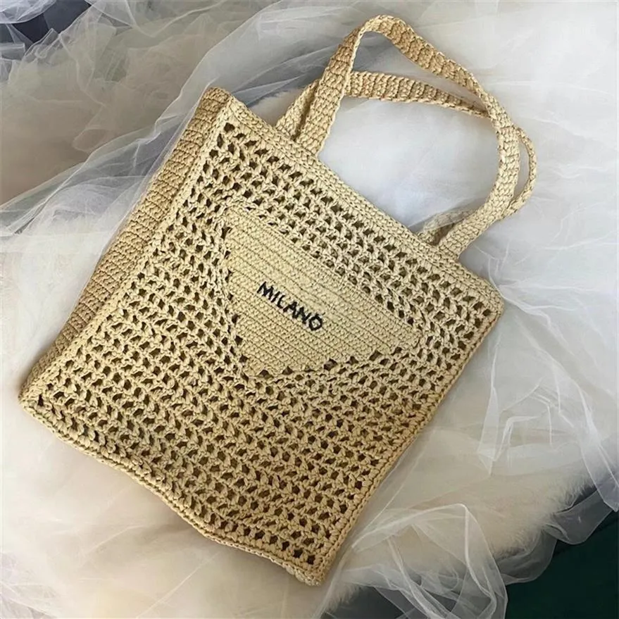 Luxury's Designers Dames trekkoord Raffia Tote Bag Zomerstroopbinkaartjes Hoge kwaliteit grote capaciteit Pochette Lady Elegant TR2629