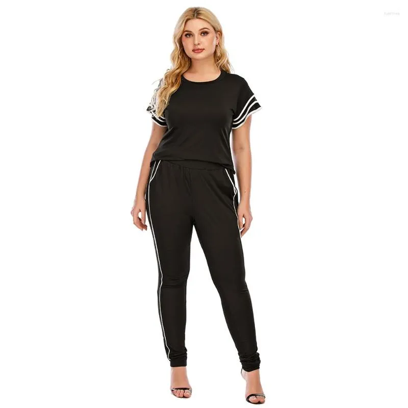 Survêtements vente grande taille ensembles femmes grand 6XL Chic mode élégant bureau dame tenues 2 pièces coréen basique simples hauts et pantalons