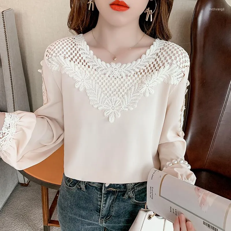 Женские блузки Blusa Feminina Hollow Lace Blous