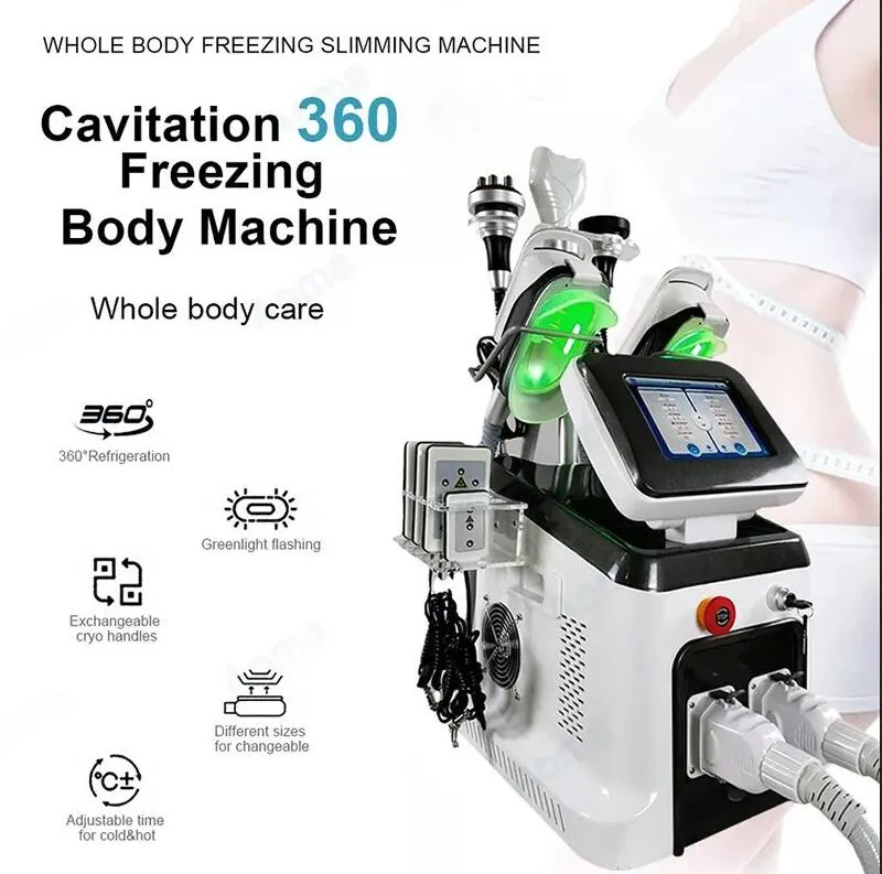 2023 Nueva Cryolipolysis 3 manijas Cavitación RF lipolaser Multifunción Cryo Fat Freezing Slimming Machine Lipo Slim Body Sculpt peso reducir equipo de forma