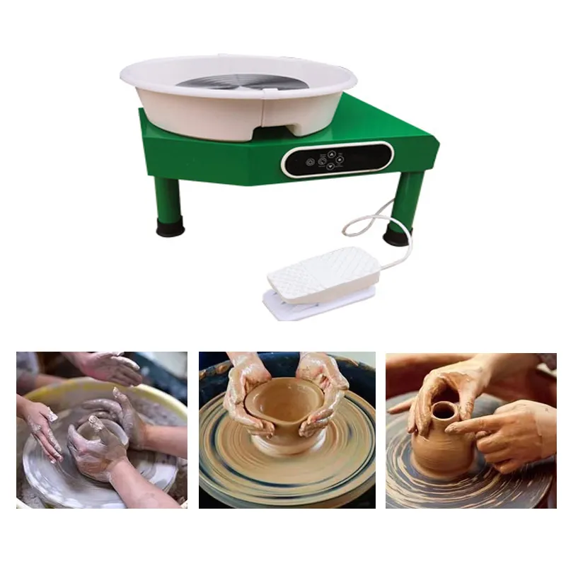 350W LCD Electric Pottery Wheel Shapes Ceramic Machine Household Children Drawing With Tray Foot Pedal