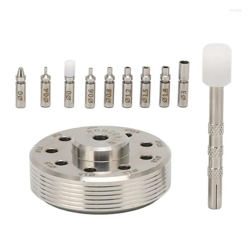 Watch Repair Kits Hands Fitting Presser Stainless Steel 9 Different Setting Heads Hand Repairing Tools For Watchmaker