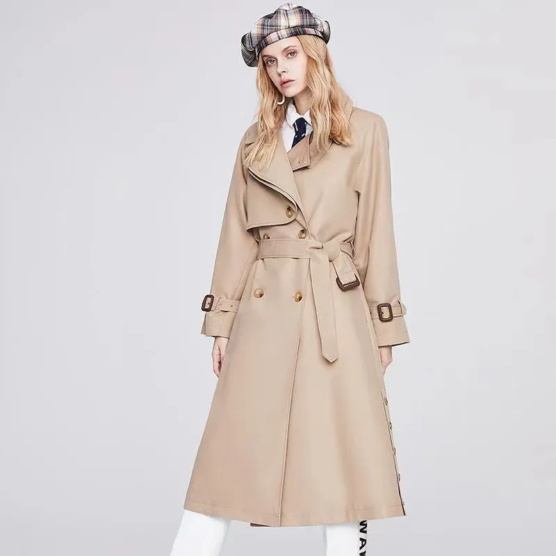 Automne femmes trench-coats designer luxe femmes coupe-vent corps lettre imprimer veste lâche ceinture manteau femme décontracté longs trenchs manteau E70