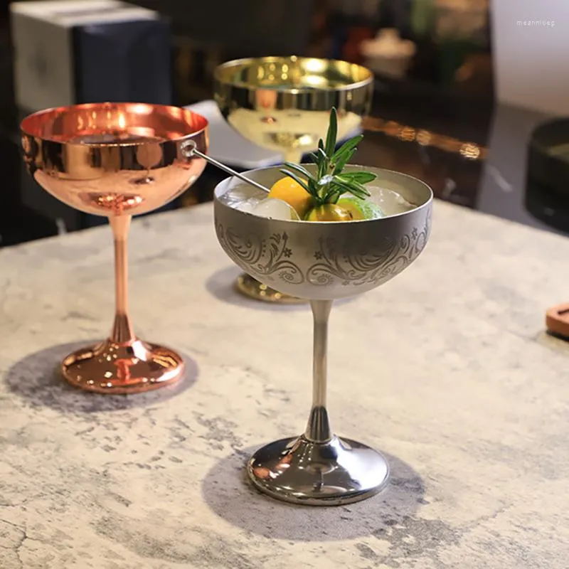 Luxury Stainless Steel Champagne Gold Wine Goblets With Engraving And  Creative Metal Martini Cup Goblet For Bars From Meanniceg, $17.52