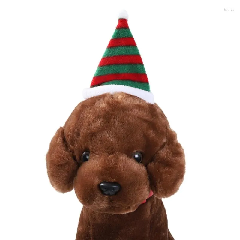Hundebekleidung Haustier Weihnachtsmann Claus Hut Verstellbare Weihnachtskatzen Hunde Winter warme Plüsch -Kappe lustige süße Welpen Kätzchen Cosplay Kostüm Orname