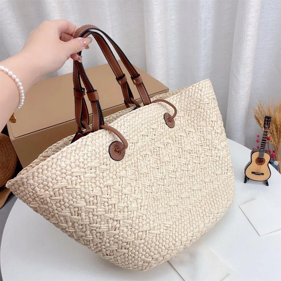 Shoulder Designers Bags Fashion Handbags Luxury Brand Woven Straw Beach Bag Women Knitting Handbag Super Big Size Female Shopper S287r