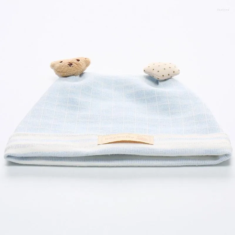 Hüte 0-3 Monate Baby Baumwolle Hut Cartoon Bär Sterne Nette Jungen Mädchen Beanie Winter Warm Geboren Säugling für Dusche Geschenke