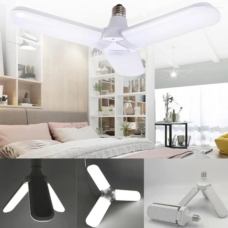 Lampadina Fan Blade Lamp AC85-265v Lampada pieghevole Super Bright Light per soffitto da officina per soggiorno domestico