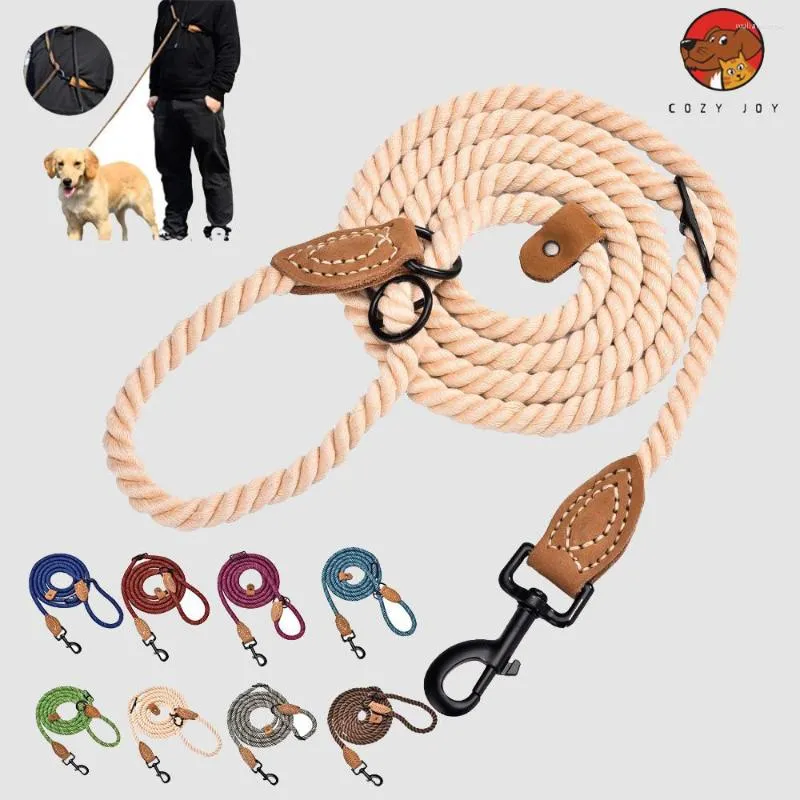 Dog Collars Multi Function High Quality Pet Traction Rope Polyester Adjustable Training With Collar One Piece