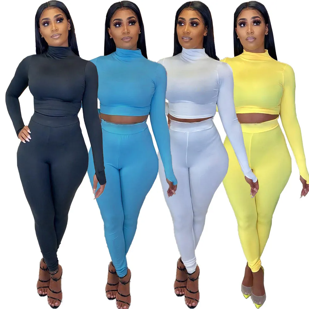 Fall Winter Tracksuits Two Piece Set Women Plus Size 2xl Outfits Long Sleeve Pullover Top and Pants Matching Sets Solid Sports Suit Casual Sportswear 8759
