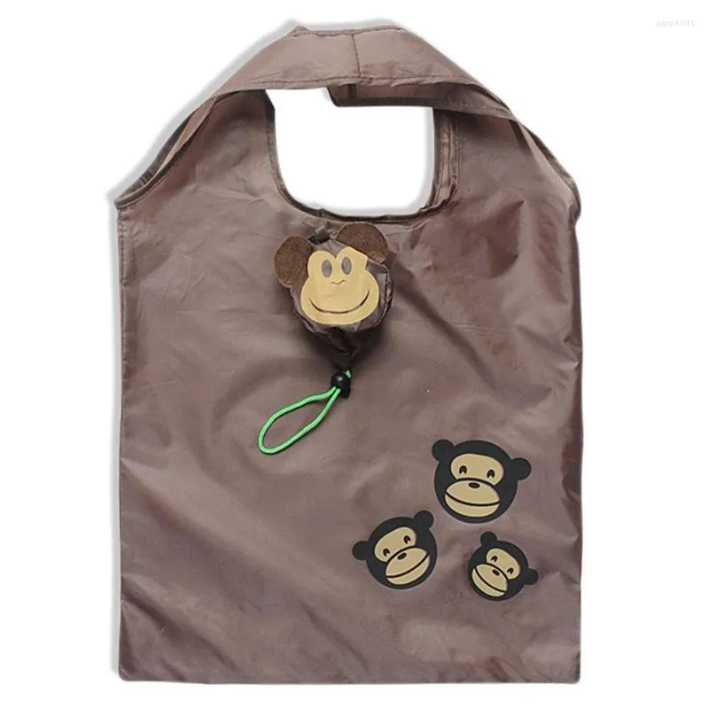 Sacs à provisions dessin animé sac pliable Supermaket singe mignon motif animal motif écologique pliant des bacs d'épicerie réutilisables recycler