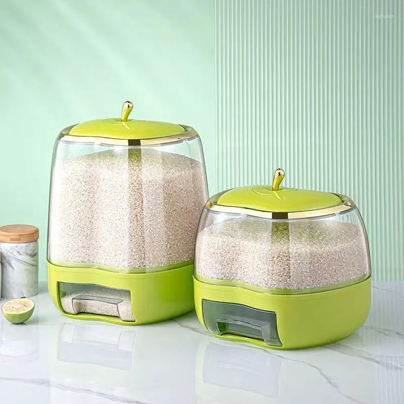 Storage Bottles 10KG Apple-shaped Household Rice Bucket Sealed Moisture-proof Flour Container Grain Box