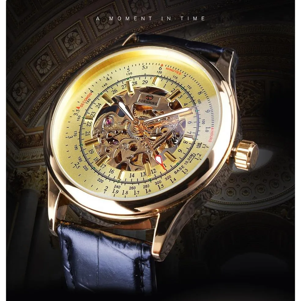 Forsining 2021, reloj de pulsera de lujo con esqueleto a la moda para hombre, diseño Retro clásico, caja transparente, creativo, automático, mecánico, Wa240Y