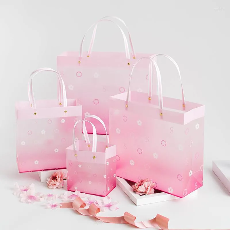 غلاف الهدية ouyes أزياء أزهار الكرز الوردي بلاستيك أكياس بلاستيك لحفل الزفاف عيد الحب.