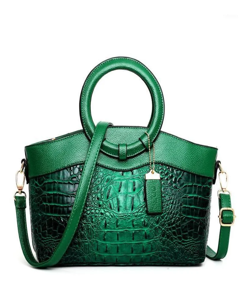 Evening Bags Luxury Handbags Women Designer Crocodile Woman Leather Handbag Ladies Green Party Tote Shoulder5825954