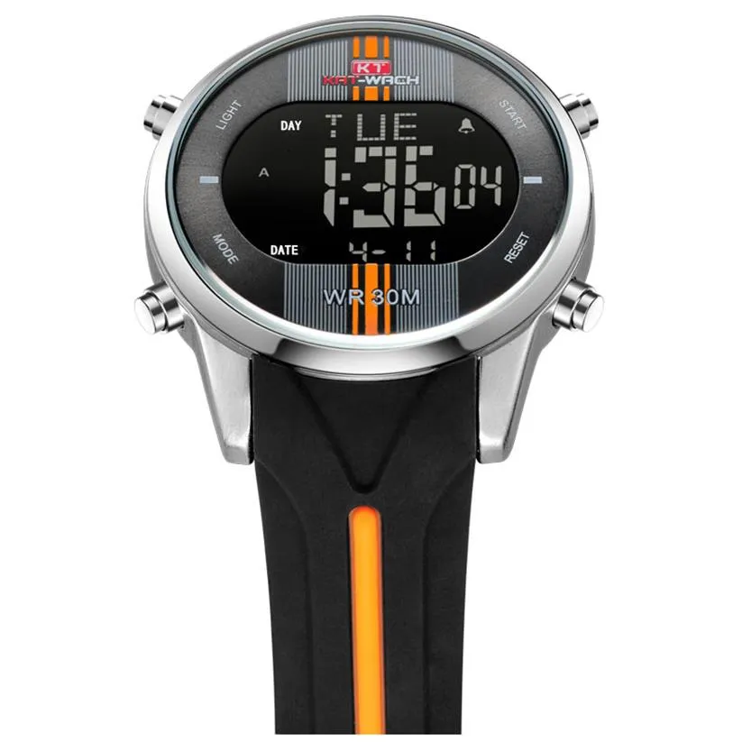 CWP 2021 KT716 Высококачественные бренды Men Men Sports Led Digital Watches Quartz Birstwatches Водонепроницаемые военные часы Relogio Masculino240V