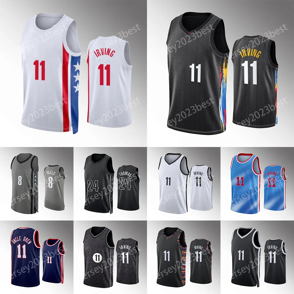 2022 2023 City Basketball TrikotsKevin Durant Kyrie Irving Brooklyns Net Jersey Weiß Schwarz Blau Edition Best Sports Herren Hemd Uniform Unterhemden 7 11