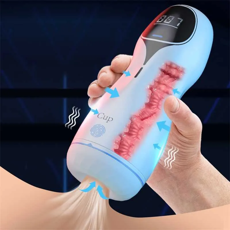 Sex Massager Automatisk sugande manlig onani Cup Pocket Silicone Realistic Vagina Sucktion Masturbator Machine Toys for Men