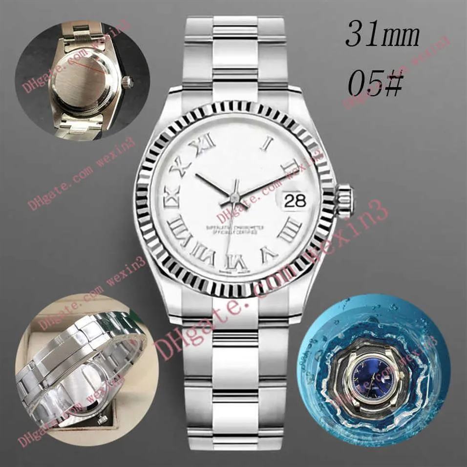 Montre de luxe pour femme jubilé haute montres mouvement de machine automatique de précision 2813 Le cadran en alphabet romain de 31 mm assure la res2440 de l'eau