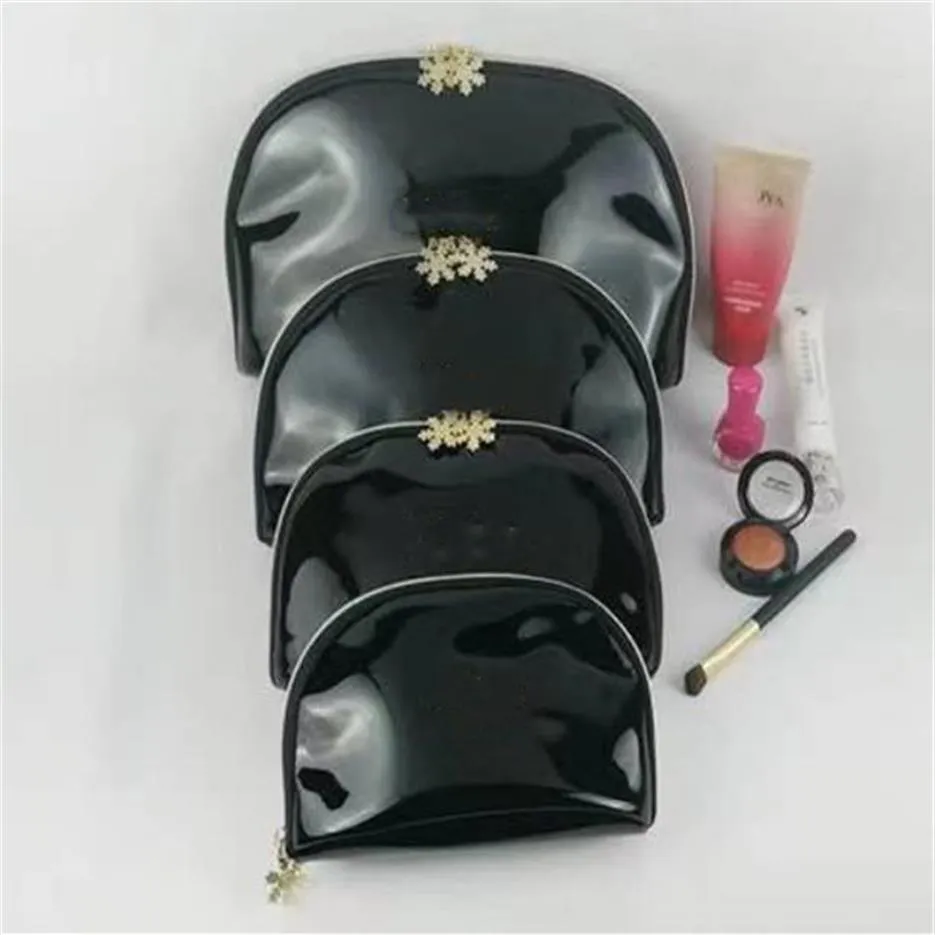 Макияж PU Bags для женщин снежинка Знаменитая бренда 4pcs set vanity cosmetic case организатор макияж.