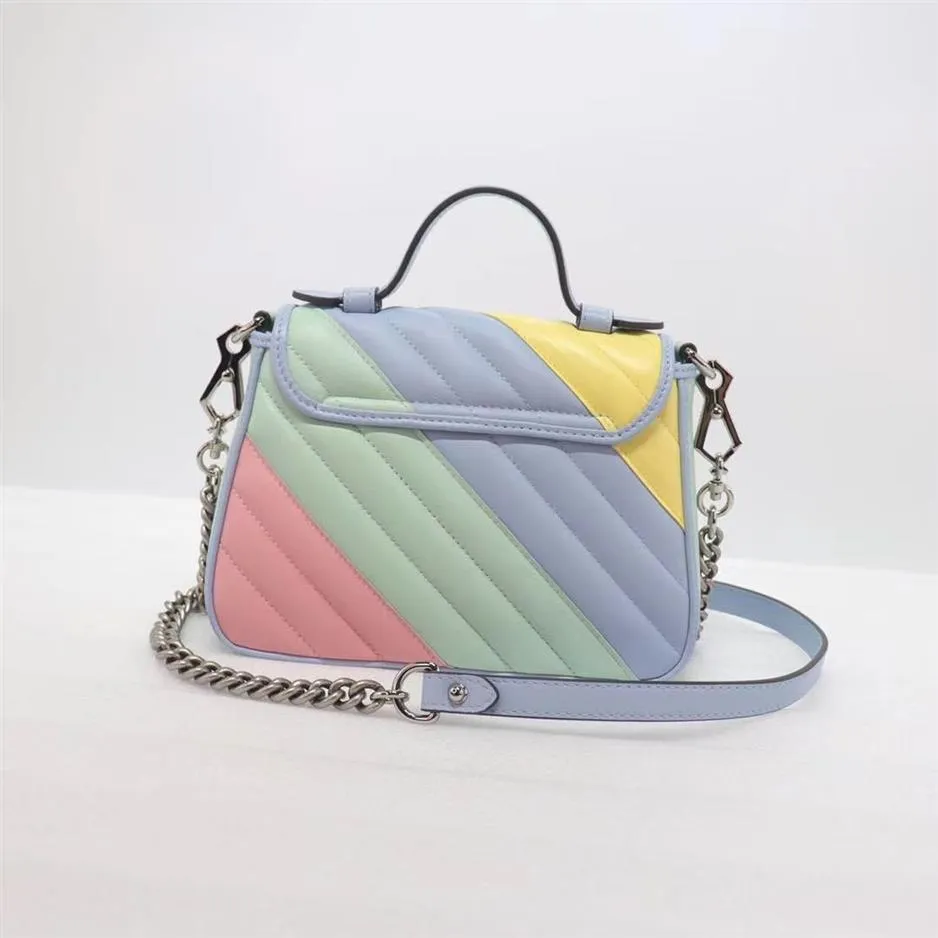 2021 Macaron Fashion Handväskor Kvinnor axelväska äkta läder berömda varumärke Crossbody Bag2717