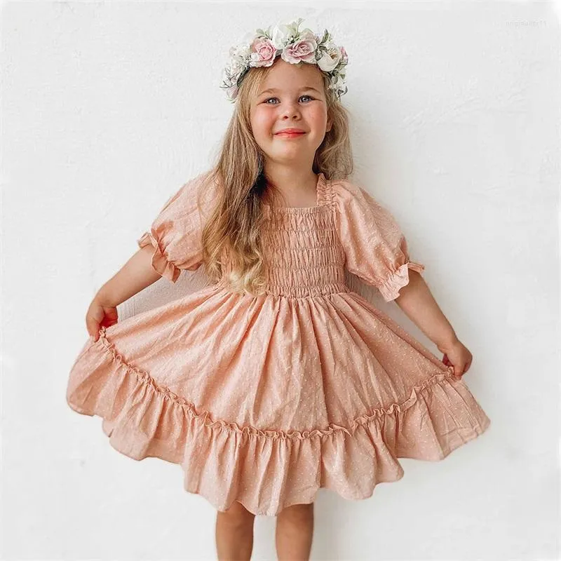Flicka klänningar spädbarn smockad blommig klänning baby smock rocks barn spanska boutique kläder handgjorda prinsessor smockande
