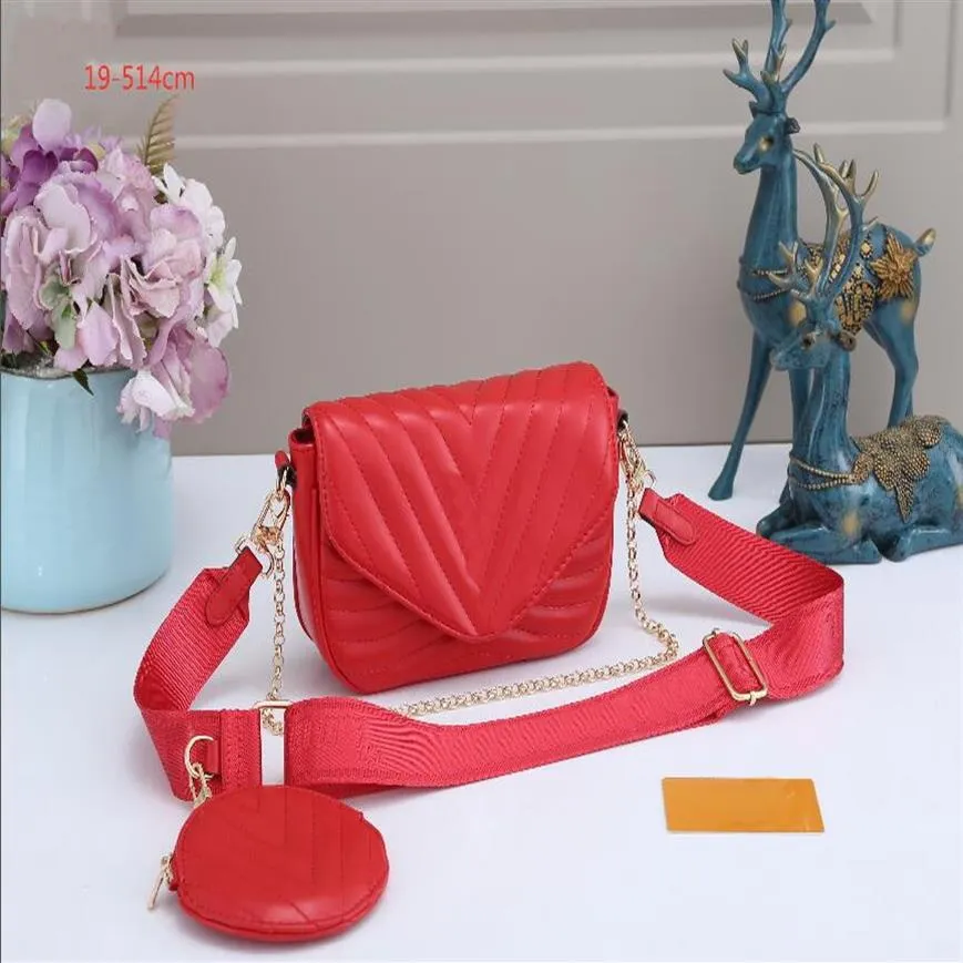Nowe modne torby na ramię metalowy łańcuch 2PCS Crossbody torebka portfel Kobiety Przewrotnie pokrywka Messenger Bag2963