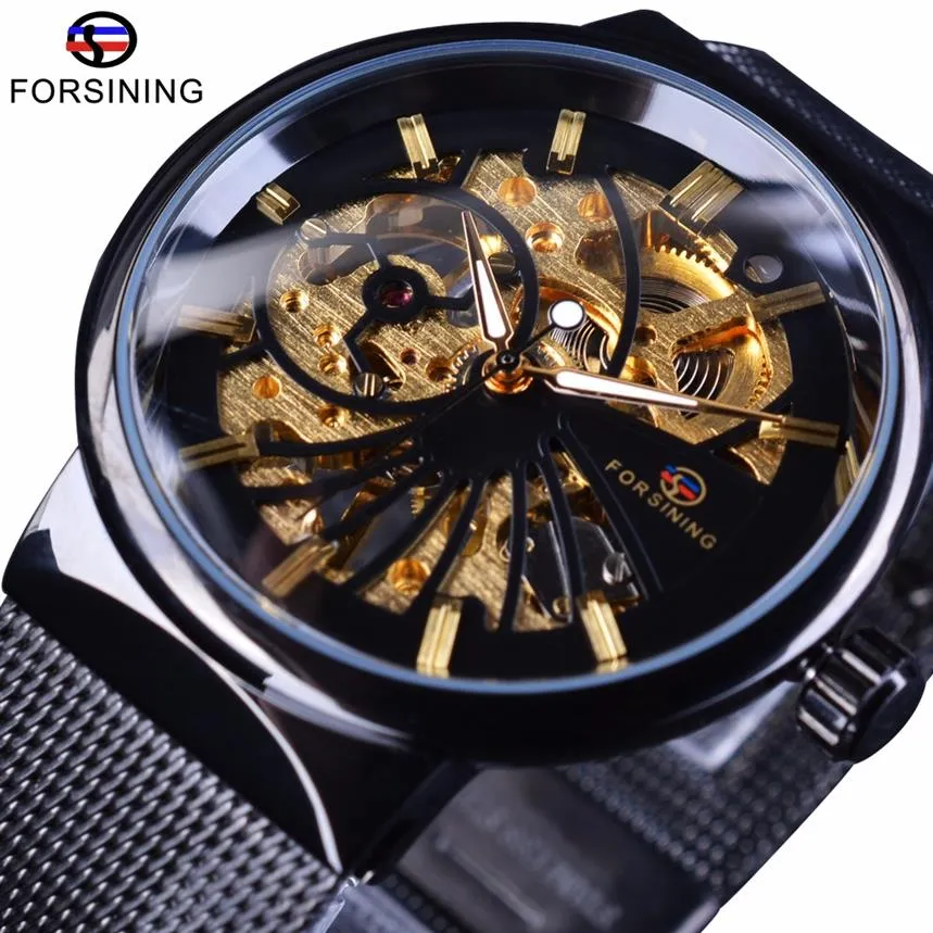 Forsining 2017 mode luxe mince petit cadran unisexe conception étanche montres hommes marque de luxe squelette montre mâle montre-bracelet 251V