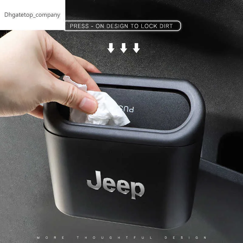 In-voertuig Trash Can Car Garbage Case Storage Bucket Accessories voor Jeep Renegade Compass Grand Cherokee Wrangler Patriot