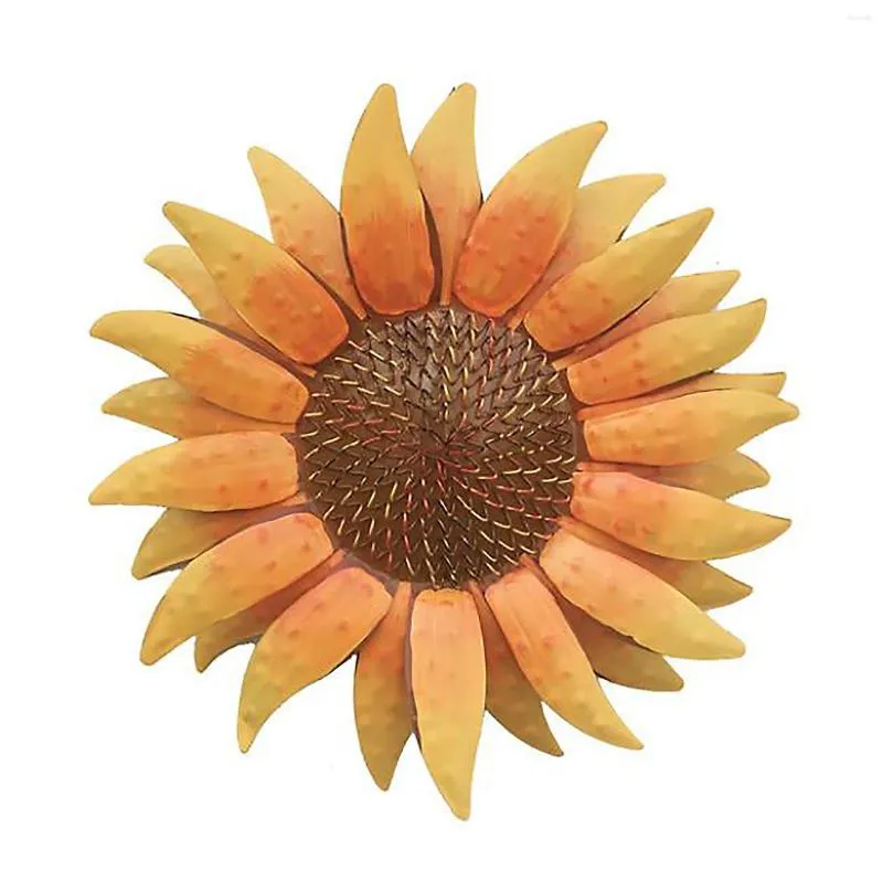 Decorative Flowers Iron Artificial Flower Simulation Sunflower Ornaments For Wall Decoration Living Rooms Bathrooms Garden Hanging