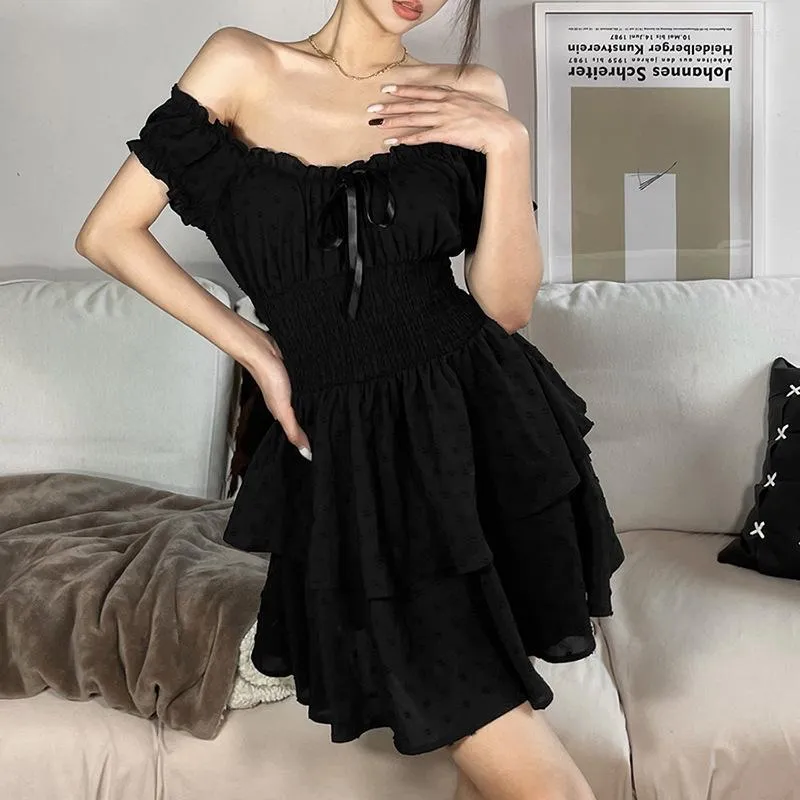 Casual Dresses Women Sexy Sheath Dress Black Backless Pleated Short Sleeve Club Wear Bodycon Solid Mini Vestidos Ladies Summer Clothes