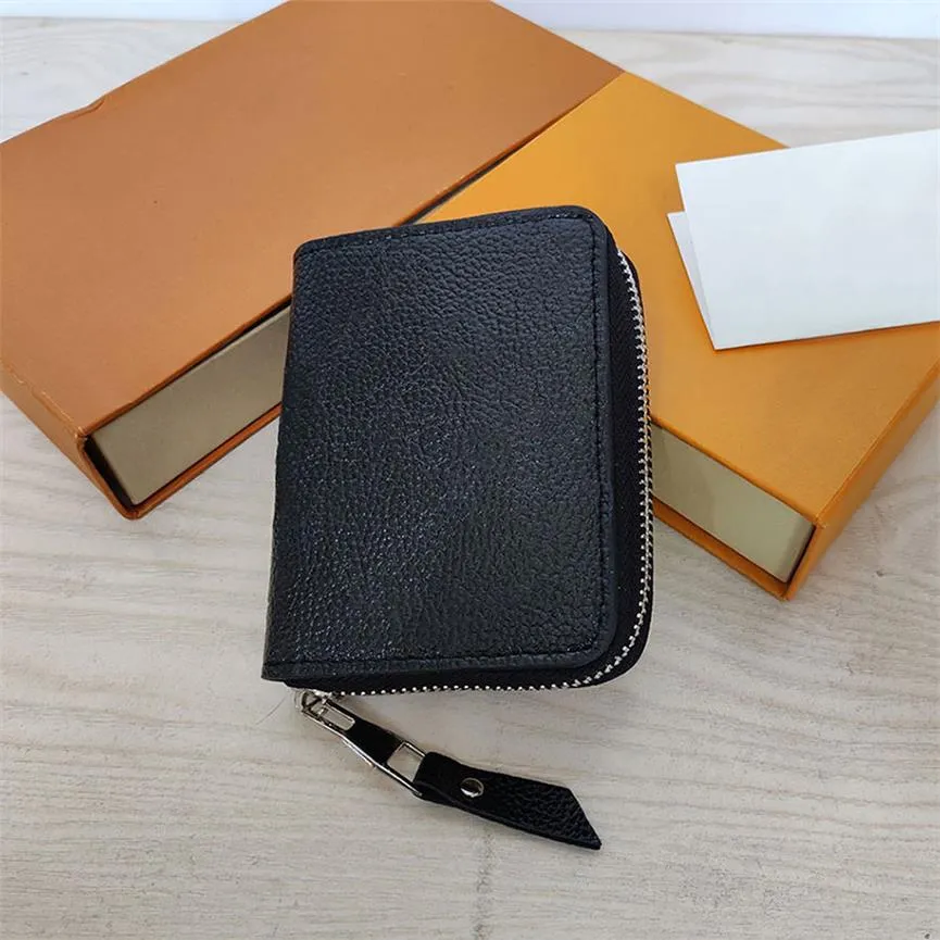 Top Quality Genuine Leather Purses Coin Key Pouch Classic Zip Wallets 60067 Fashion Designer mens Holders Womens purse Luxury lett282k