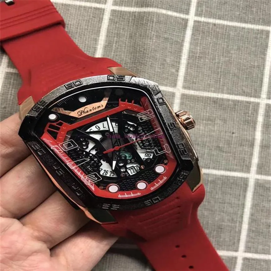 Högkvalitativ Phantoms Warrior Men's Watches Fashion Brand Luxury Watch Casual Rubber Strap Men Sports Wristwatches236w