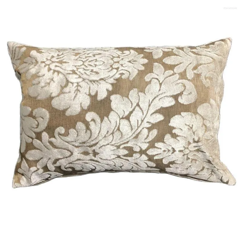 Pillow Floral Sofa Lumbar Case Home Decor Cutting Velvet Cover 30x43cm