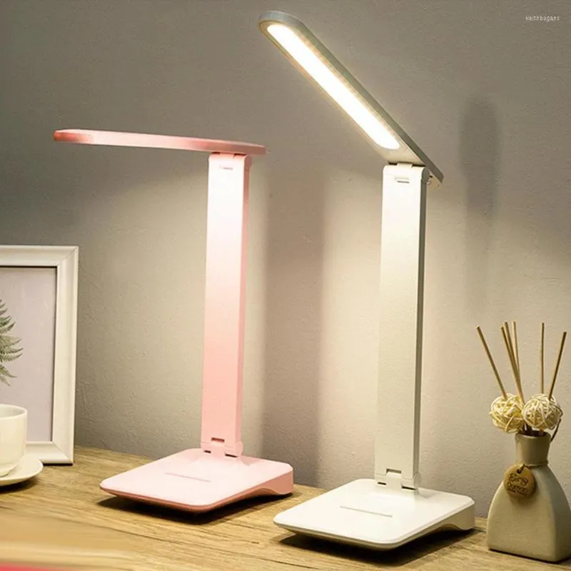 Lampade da tavolo Lampada da scrivania a LED Dimmerabile Touch Comodino Studio Lampada da lettura 3 porte USB che cambiano colore Luci ricaricabili